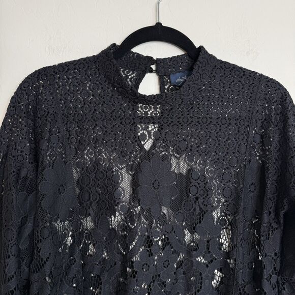Buckle Daytrip Sheer Black Lace Top Small Fairy Grunge Whimsigoth Dark Coquette - Picture 5 of 15